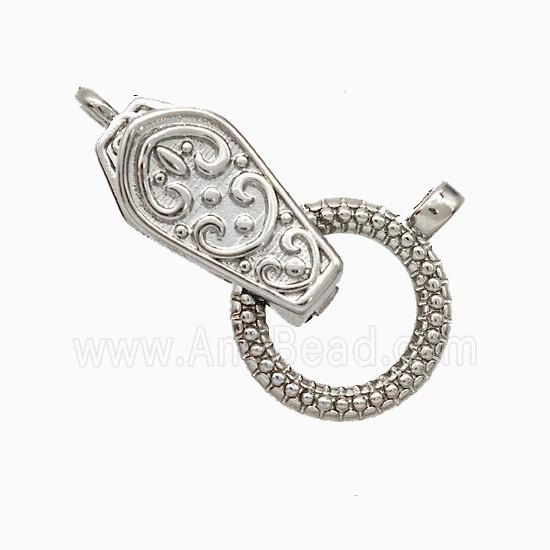 Copper Clasp Pendant Platinum Plated
