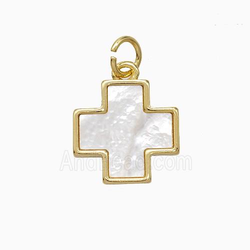 Enamel Copper Pendant Pave Zircon, Gold Plated