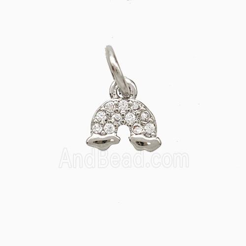 Copper Rainbow Pendant Pave Zirconia Platinum Plated