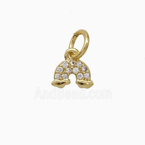 Copper Rainbow Pendant Pave Zirconia Gold Plated