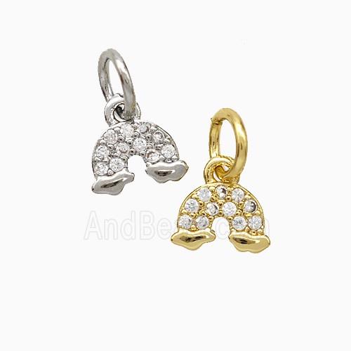 Copper Rainbow Pendant Pave Zirconia Mixed