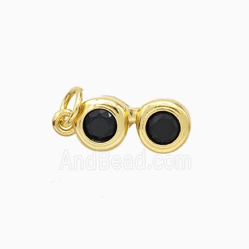Copper Telescop Pendant Pave Zirconia Gold Plated