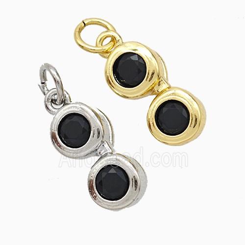 Copper Telescop Pendant Pave Zirconia Mixed