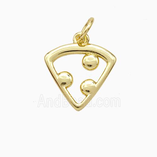 Pizza Charms Copper Pendant Gold Plated