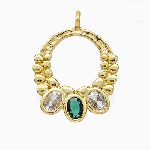 Copper Pendant Micropave Zirconia Gold Plated