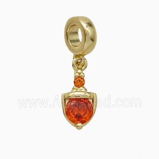 Copper Pendant Pave Zirconia Gold Plated