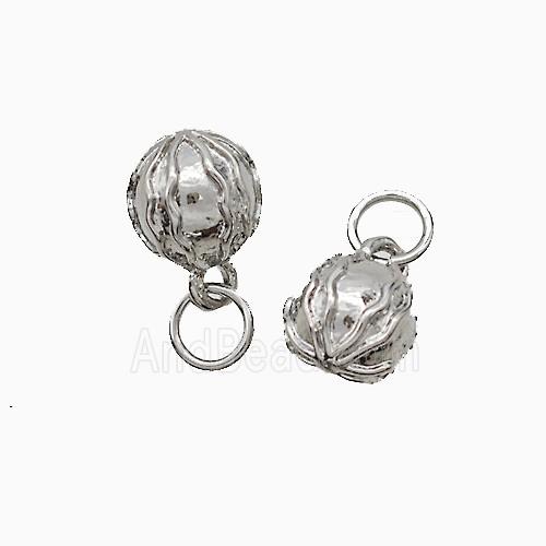 Copper Lotus Pendant Ball Platinum Plated