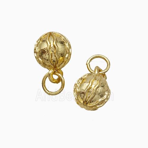 Copper Lotus Pendant Ball Gold Plated
