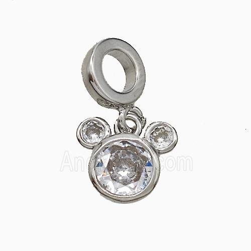 Copper Ratheader Pendant Pave Zirconia Platinum Plated