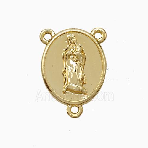 Copper Jesus Pendant 3loops Gold Plated