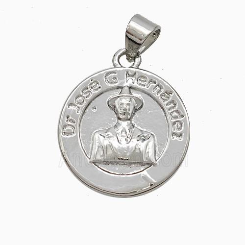Dr Jose Charms Copper Pendant Platinum Plated