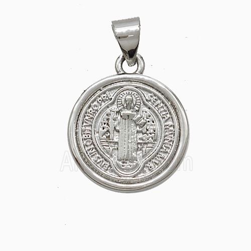Saint Jude Charms Copper Pendant Platinum Plated