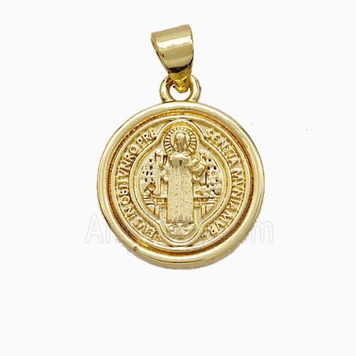 Saint Jude Charms Copper Pendant Gold Plated
