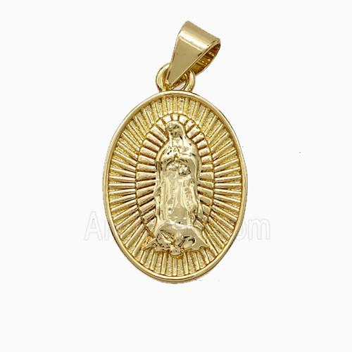 Virgin Mary Charms Copper Pendant Gold Plated