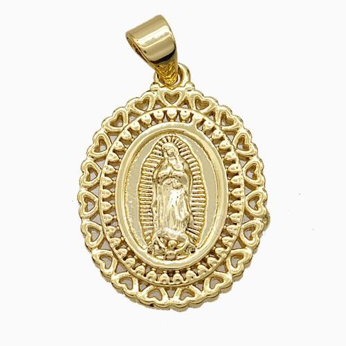 Virgin Mary Charms Copper Pendant 18K Gold Plated