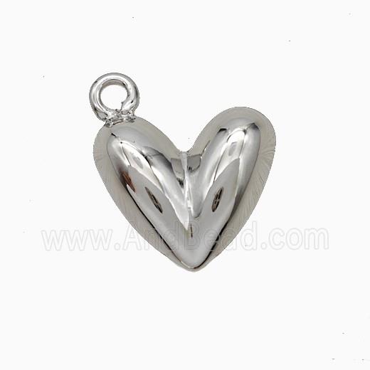 Copper Heart Pendant Platinum Plated