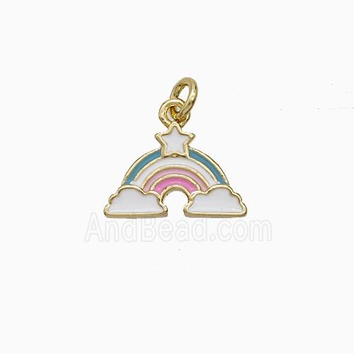 Copper Rainbow Pendant Enamel Gold Plated