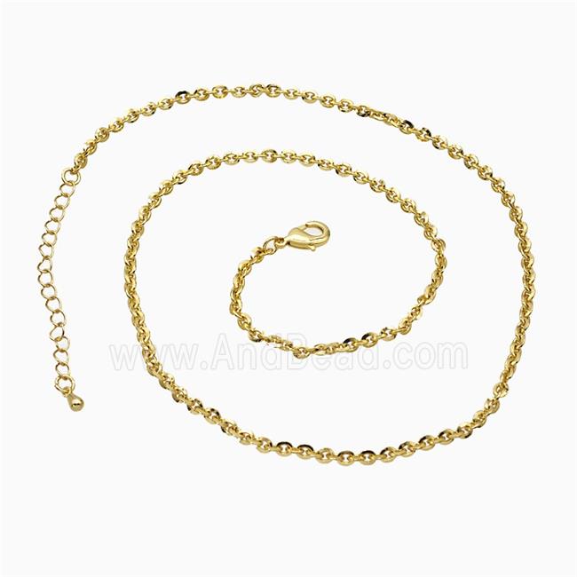 Copper Necklace Chain Rolo Gold Plated