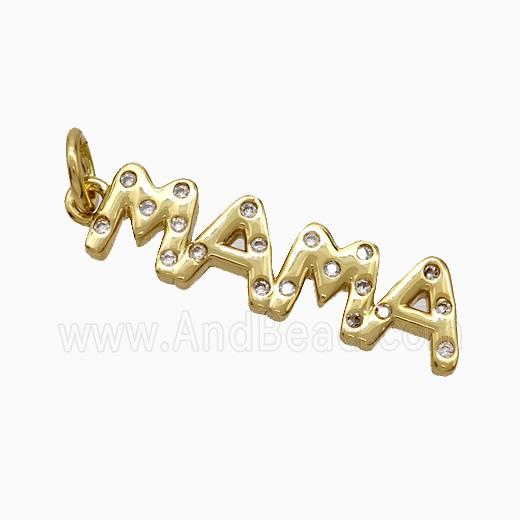 Copper MAMA Pendant Pave Zirconia Gold Plated
