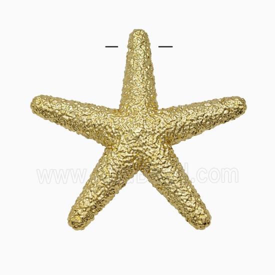Copper Starfish Pendant Hammered Gold Plated