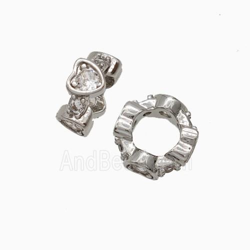 Copper Bead Pave Zircon, Gold Plated