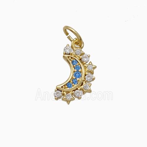 Copper Pendant Pave Zircon, Gold Plated