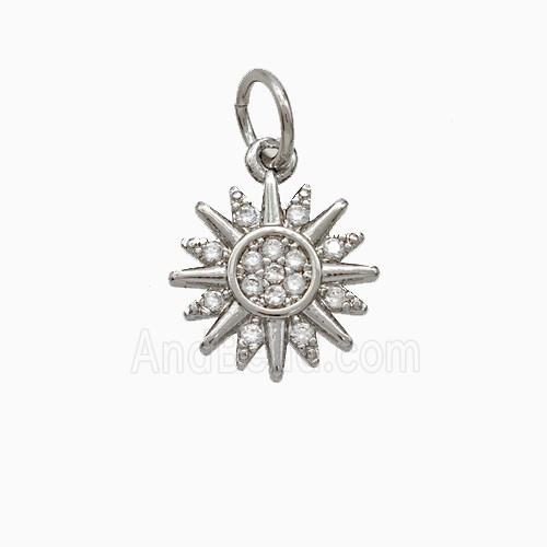 Copper Pendant Pave Zircon, Gold Plated