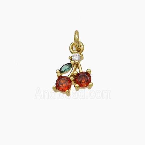 Copper Pendant Pave Zircon, Gold Plated