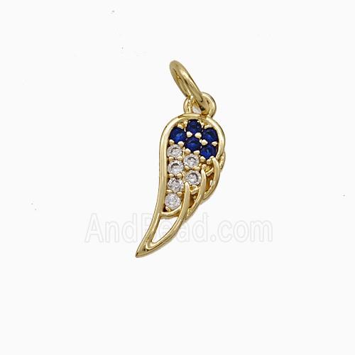 Copper Pendant Pave Zircon, Gold Plated