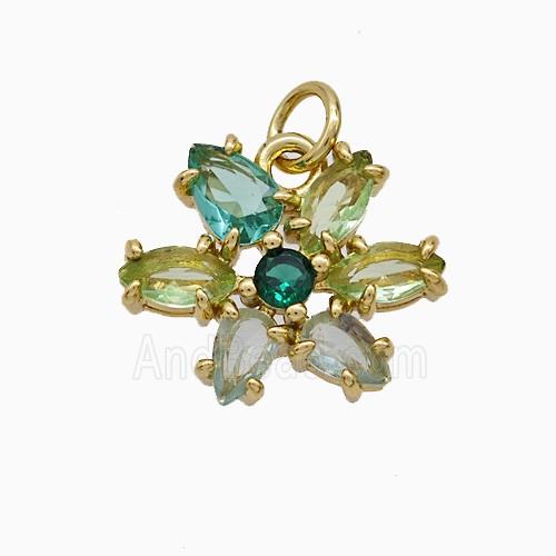 Copper Pendant Pave Zircon, Gold Plated