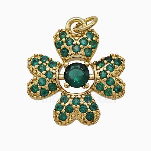 Copper Pendant Pave Zircon, Gold Plated