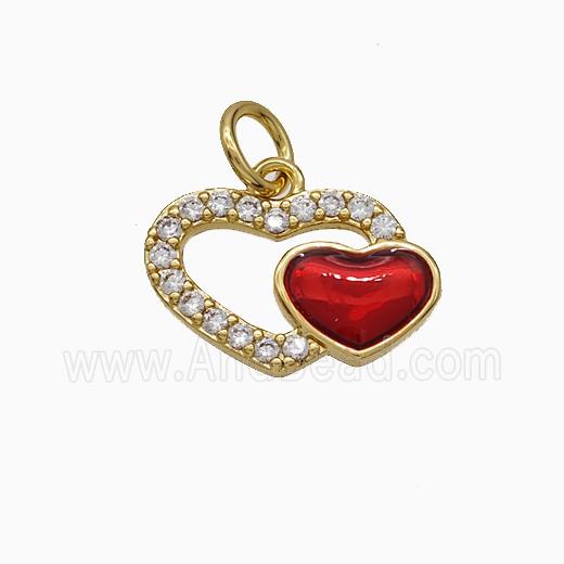 Copper Pendant Pave Zircon, Gold Plated