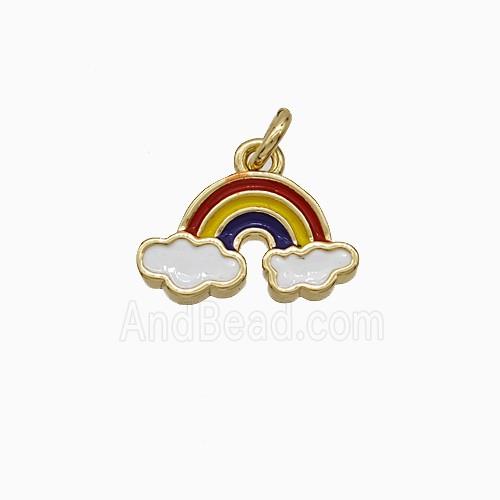 Enamel Copper Pendant, Gold Plated