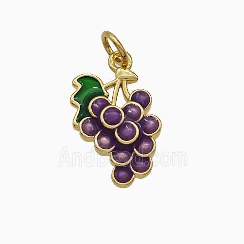 Enamel Copper Pendant, Gold Plated
