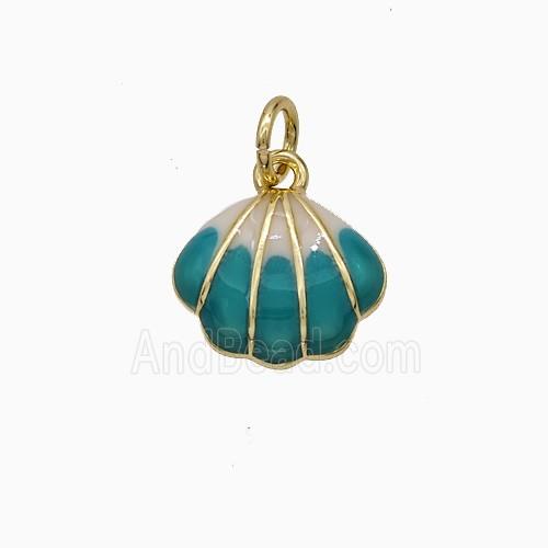 Enamel Copper Pendant, Gold Plated