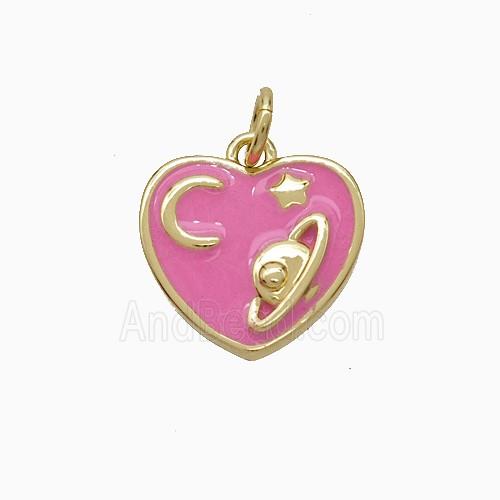 Enamel Copper Pendant, Gold Plated