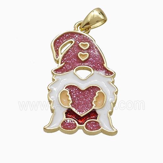 Enamel Copper Pendant, Gold Plated