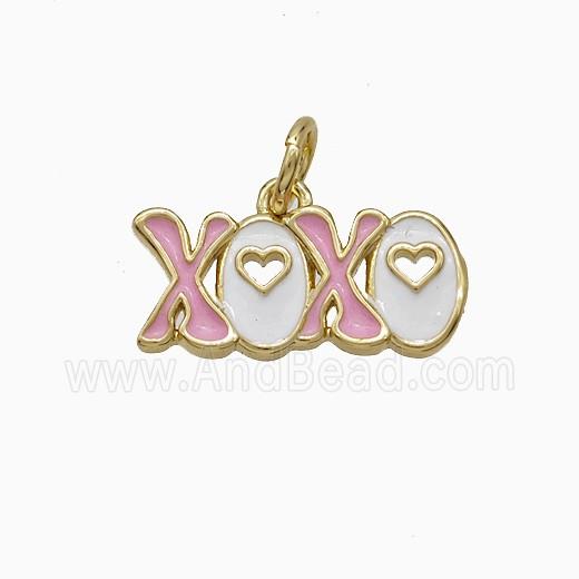 Enamel Copper Pendant, Gold Plated