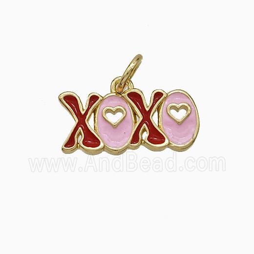 Enamel Copper Pendant, Gold Plated