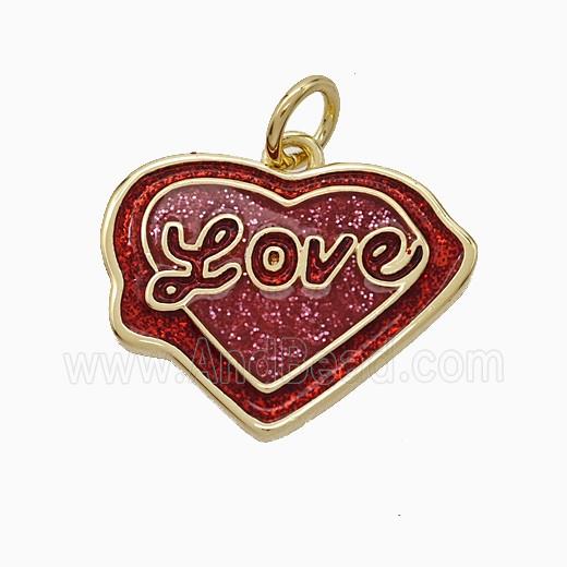 Enamel Copper Pendant, Gold Plated