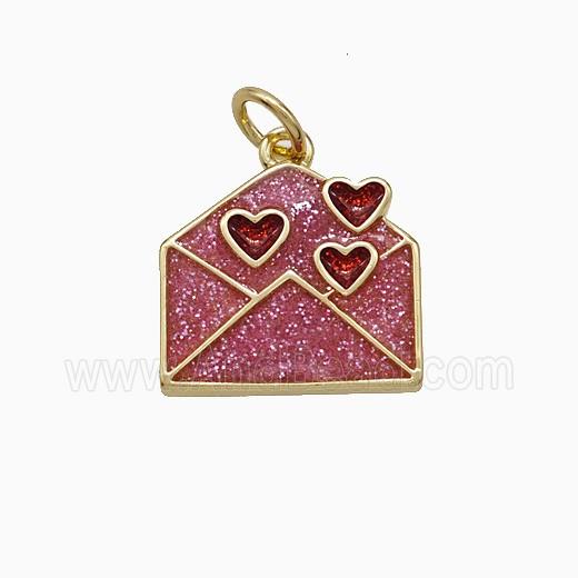 Enamel Copper Pendant, Gold Plated