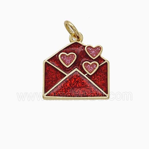 Enamel Copper Pendant, Gold Plated