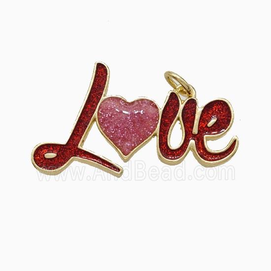 Enamel Copper Pendant, Gold Plated