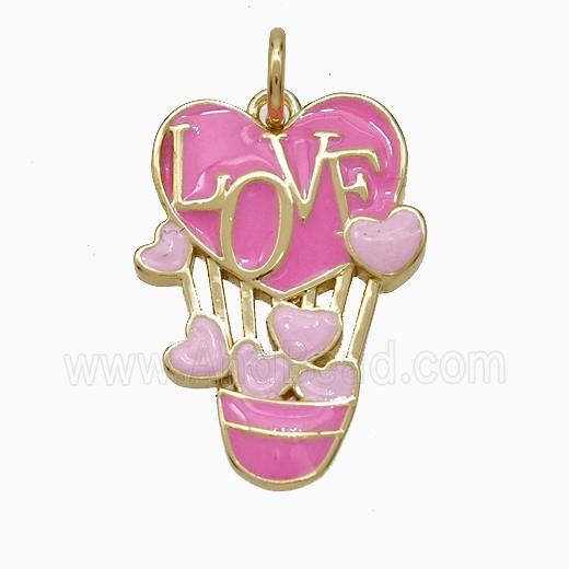 Enamel Copper Pendant, Gold Plated