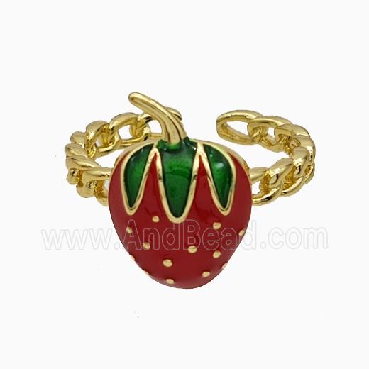 Enamel Copper Ring, Gold Plated
