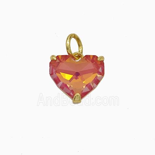 Copper Pendant Pave Zircon, Gold Plated