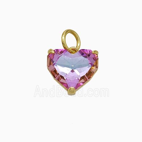 Copper Pendant Pave Zircon, Gold Plated