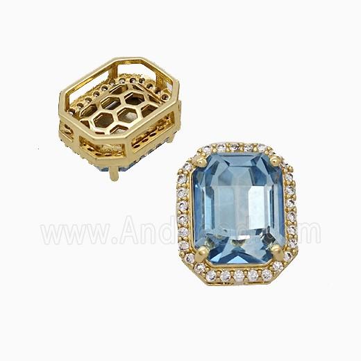 Copper Pendant Pave Zircon, Gold Plated