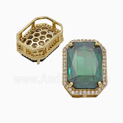 Copper Pendant Pave Zircon, Gold Plated