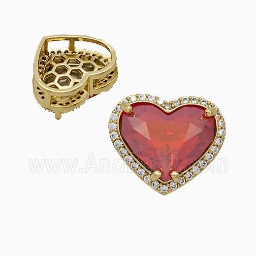 Copper Pendant Pave Zircon, Gold Plated